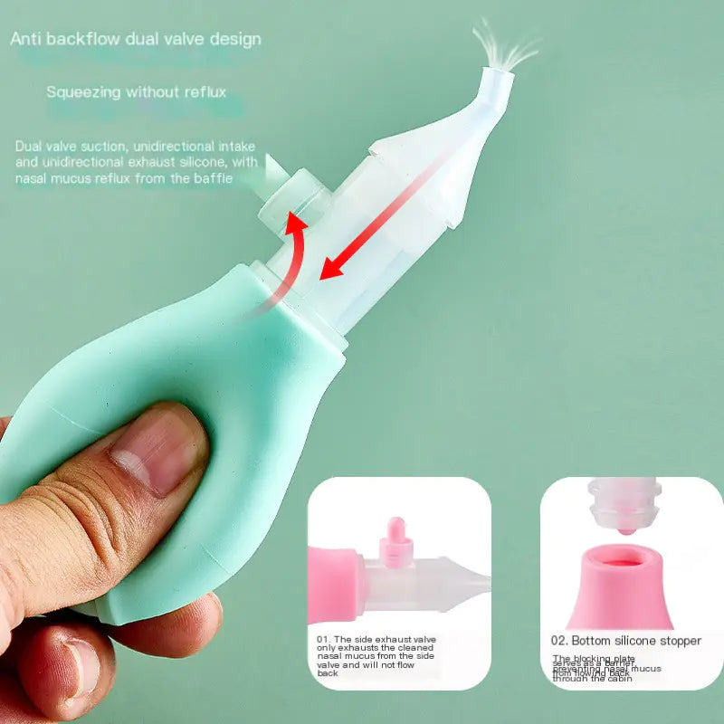 Neusaspirator voor baby's van 0–3 maanden, met anti-reflux ontwerp