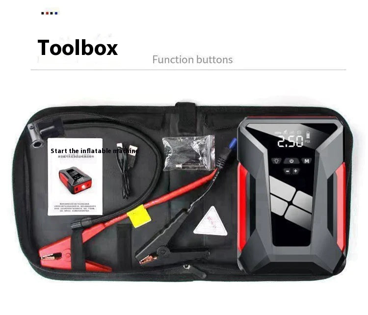 Alles-in-één 12V noodstroombank voor in de auto en opblaasbare starter