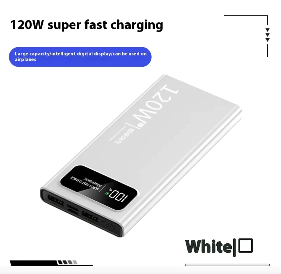 66W Supersnel Opladende Mobiele Powerbank - 20000mAh Grote Capaciteit