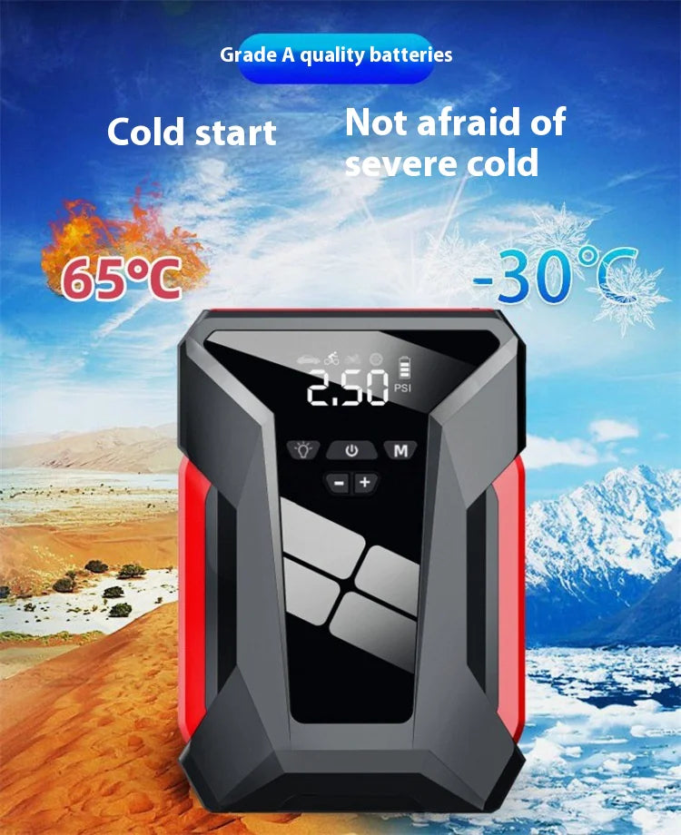 Alles-in-één 12V noodstroombank voor in de auto en opblaasbare starter